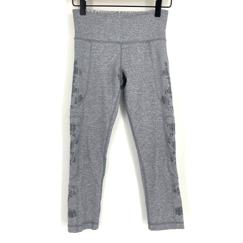 Lululemon Hold Me Close Crop Heathered Fossil Gray Size 4